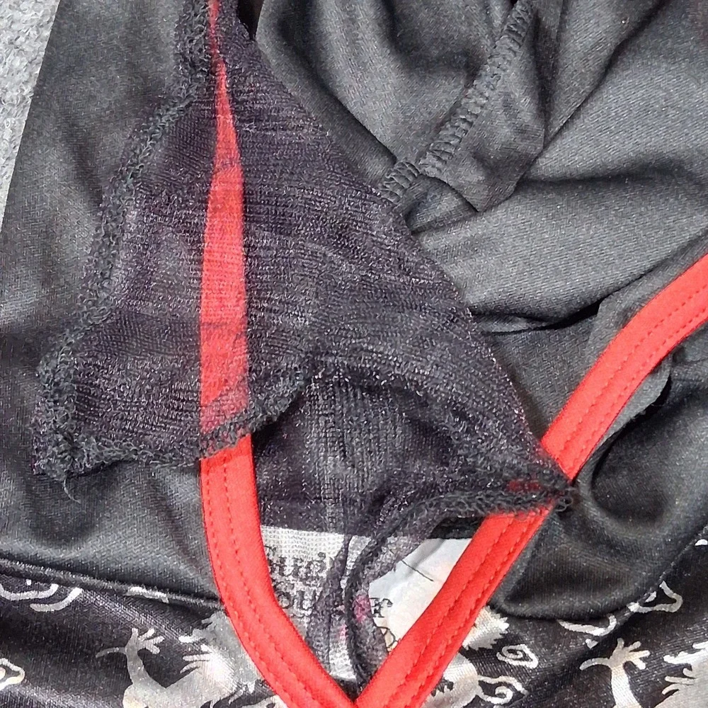 Sugar Sugar by Dreamgirl Ninja Costume Hooded Tunic Dragon Print Black Red Small